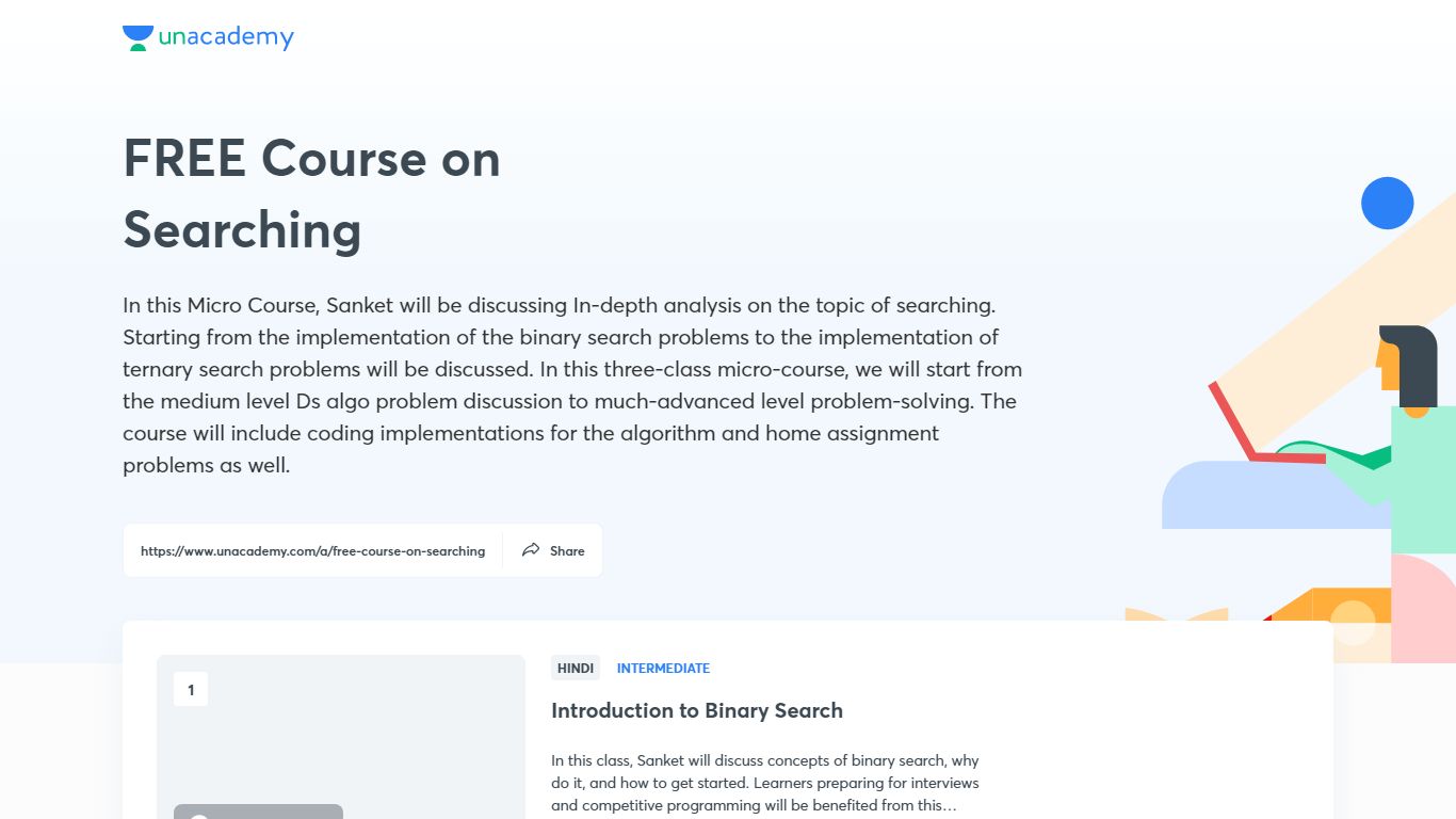 FREE Course on Searching - Unacademy